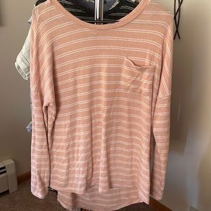 Womens A New Day Pink Long Sleeved Striped Sweater Size M
